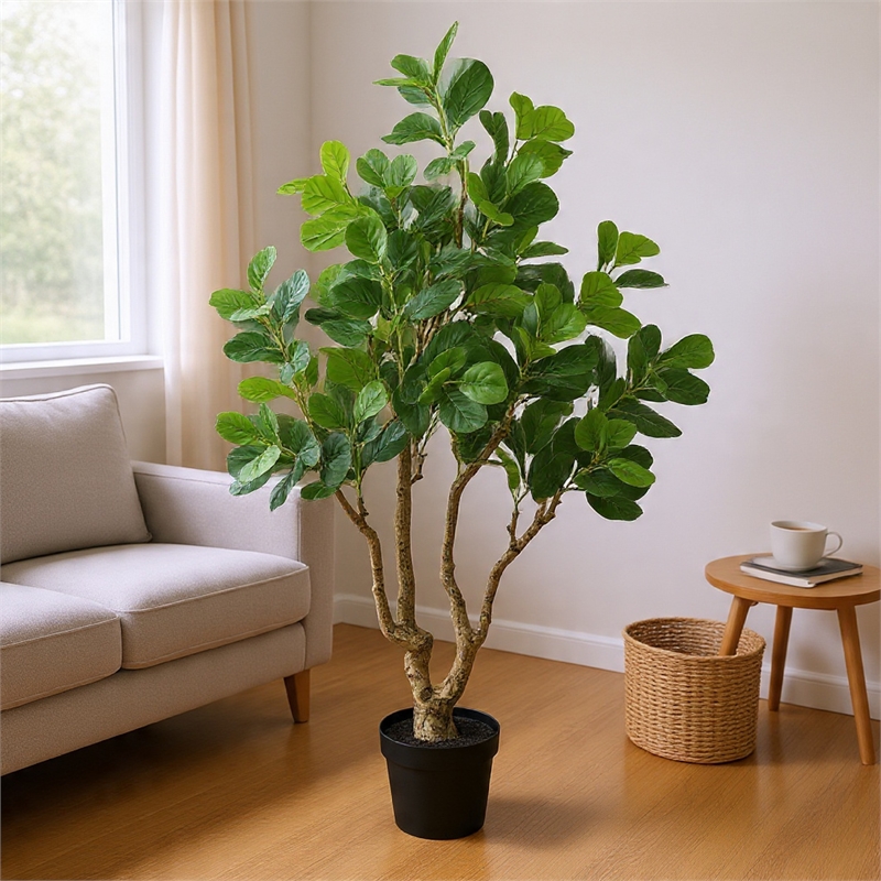 Wyatt 7 Ft Artificial Banyan Tree- Multibranch Trunk- Poly Silk 83 Inch