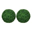 Zyra Artificial Boxwood Topiary Ball- Set of 2- Green Poly Silk 20 Inch