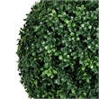 Owen Boxwood Round Ball Topiary Set w Ground Stake- Poly Silk 16 Inch
