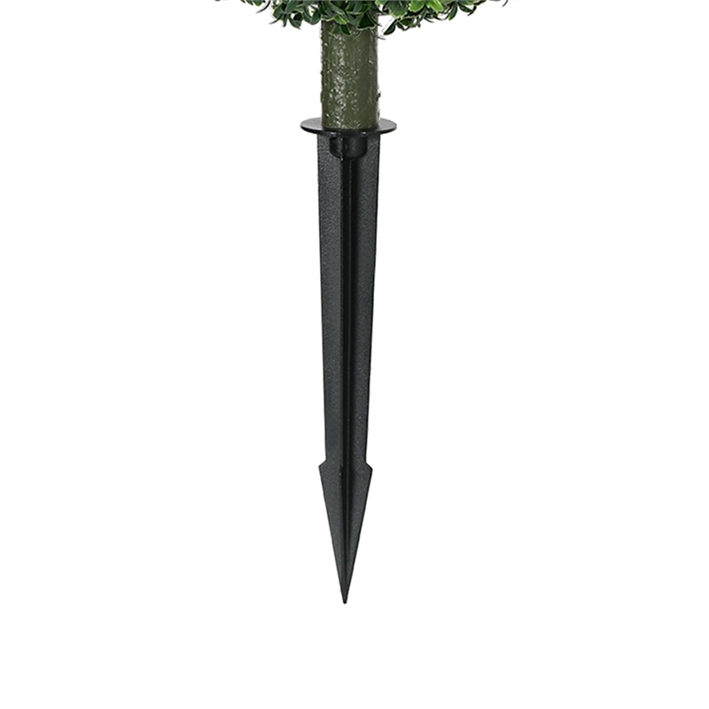 Owen Boxwood Round Ball Topiary Set w Ground Stake- Poly Silk 16 Inch