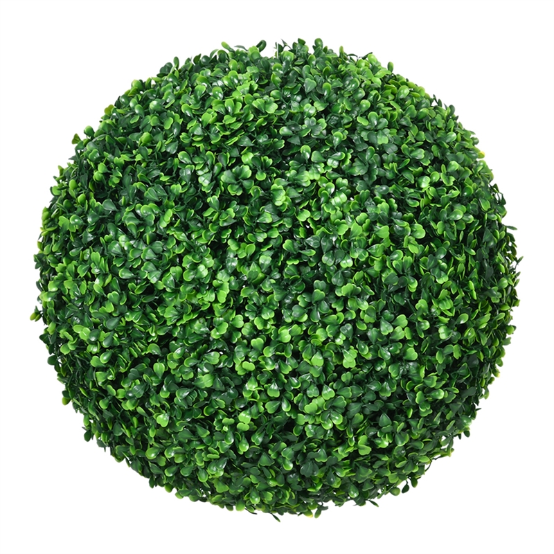Zyra Artificial Boxwood Topiary Ball- Set of 2- Green Poly Silk 16 Inch