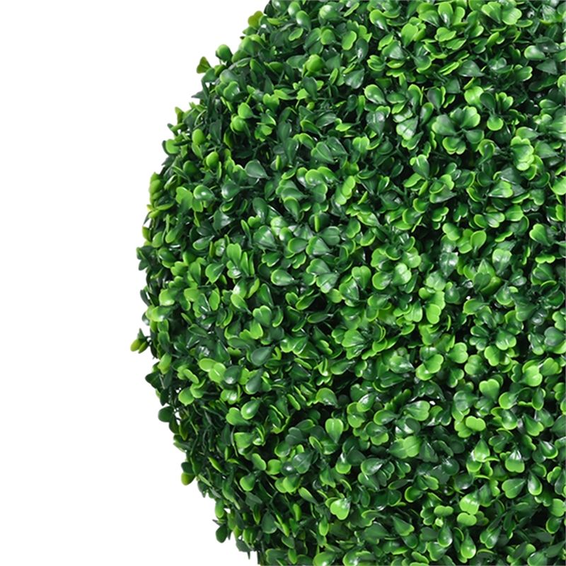 Zyra Artificial Boxwood Topiary Ball- Set of 2- Green Poly Silk 16 Inch