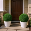 Zyra Artificial Boxwood Topiary Ball- Set of 2- Green Poly Silk 16 Inch