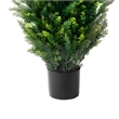 Tahya Cedar Topiary Tree- Set of 2- Iron Frame- Lifelike Poly Silk 48 Inch