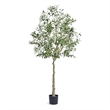 Lucas Olive Tree- Stainless Steel Branches- Lifelike Poly Silk 70 Inch