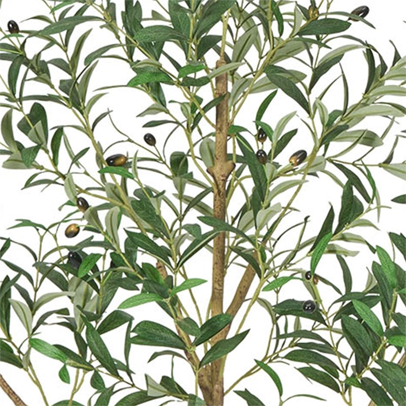Ezra Artificial Olive Tree with Black Pot- Lifelike Poly Silk 61 Inch