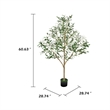 Ezra Artificial Olive Tree with Black Pot- Lifelike Poly Silk 61 Inch