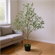 Ezra Artificial Olive Tree with Black Pot- Lifelike Poly Silk 61 Inch
