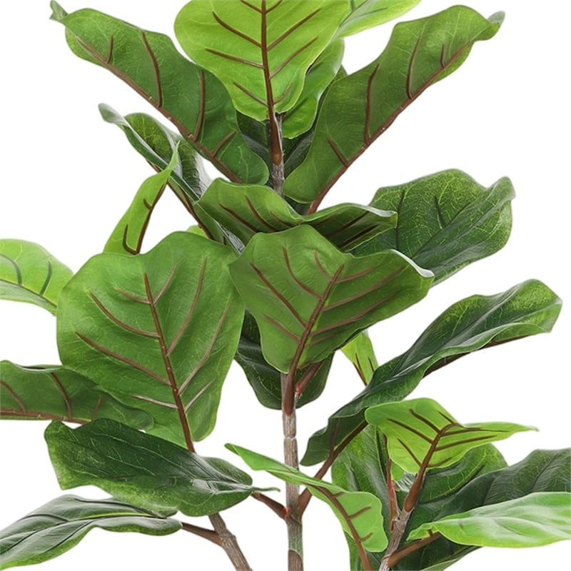Moona Fiddle Leaf Fig Tree- 28 PEVA Leaves- Lifelike Poly Silk 43 Inch