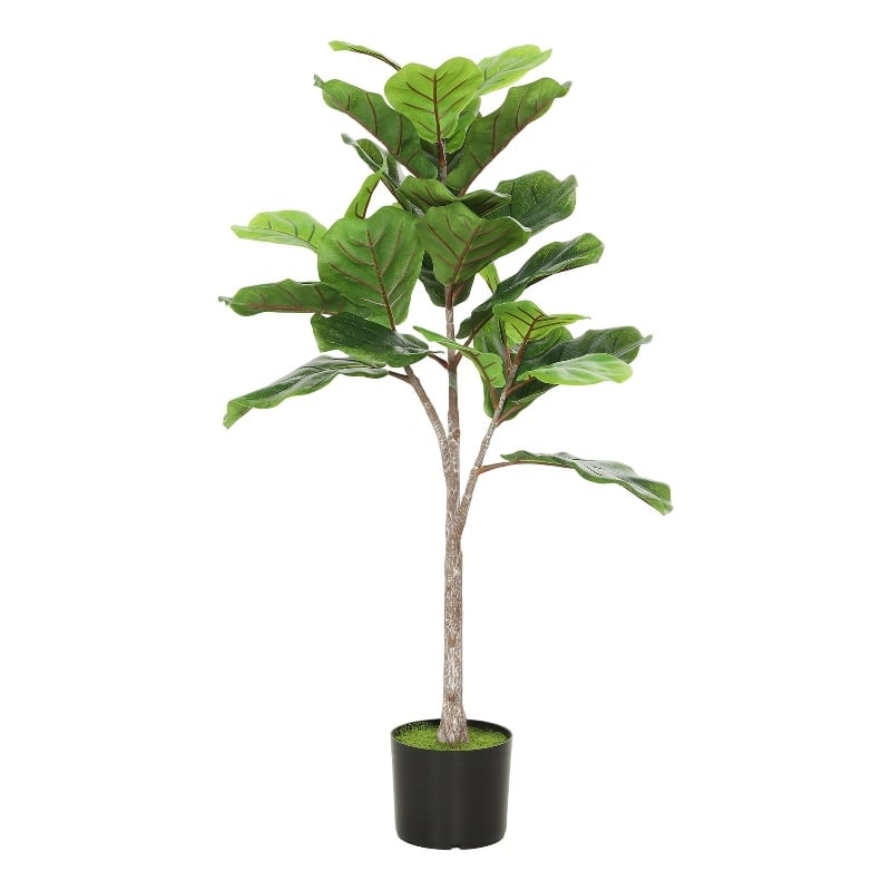 Moona Fiddle Leaf Fig Tree- 28 PEVA Leaves- Lifelike Poly Silk 43 Inch