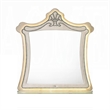 Willa LED Dresser Mirror- Crown Top- Nailed Beige Velvet Upholstery 45x48