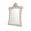Willa LED Dresser Mirror- Crown Top- Nailed Beige Velvet Upholstery 45x48