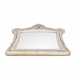 Willa LED Dresser Mirror- Crown Top- Nailed Beige Velvet Upholstery 45x48