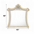 Willa LED Dresser Mirror- Crown Top- Nailed Beige Velvet Upholstery 45x48