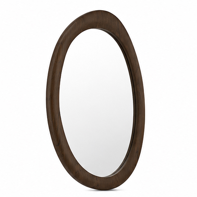 Sima Decorative Wall Mirror- Dark Brown- 32x 47 Organic Asymmetrical Shape