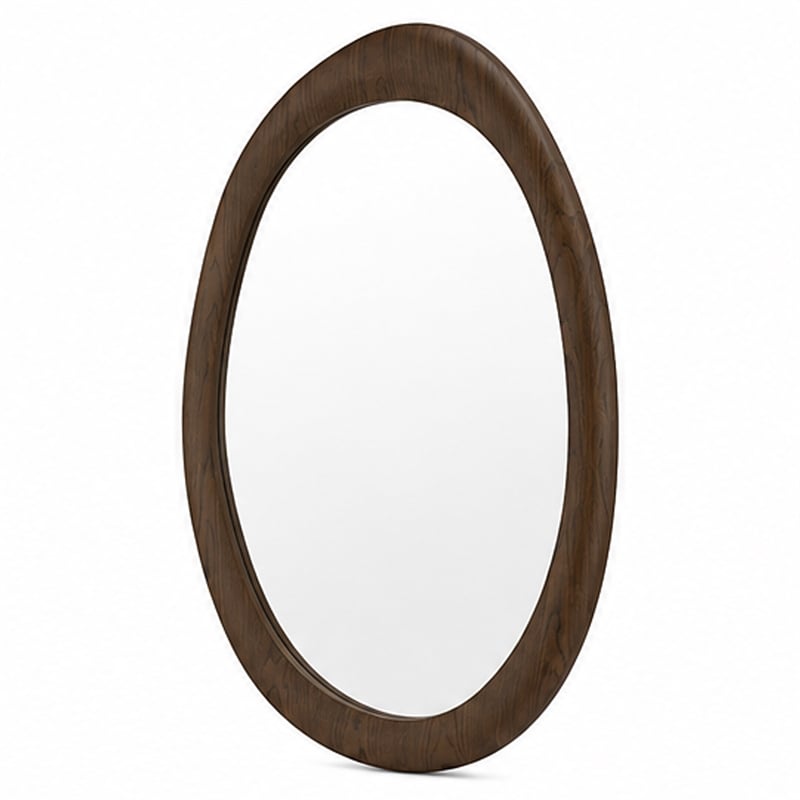 Sima Decorative Wall Mirror- Dark Brown- 32x 47 Organic Asymmetrical Shape
