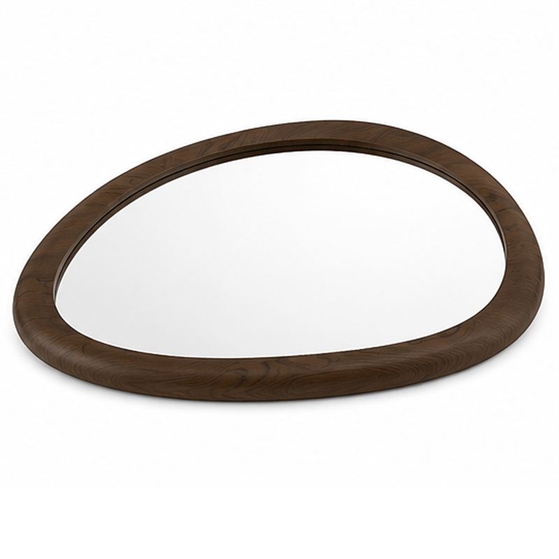 Sima Decorative Wall Mirror- Dark Brown- 32x 47 Organic Asymmetrical Shape