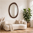 Sima Decorative Wall Mirror- Dark Brown- 32x 47 Organic Asymmetrical Shape