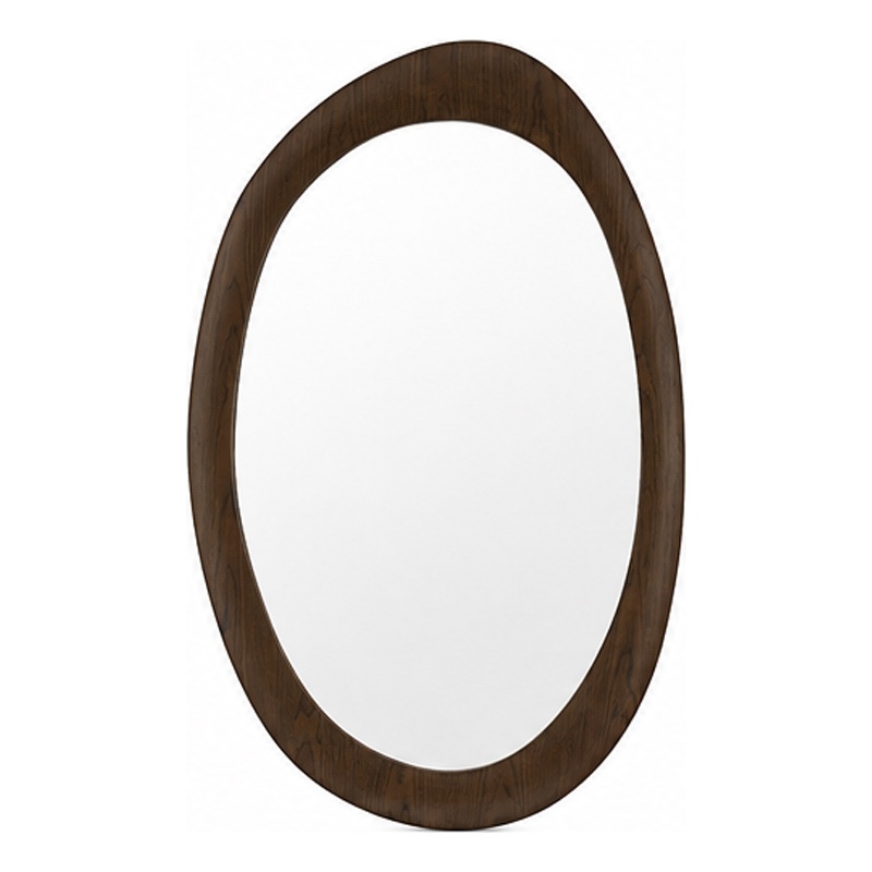 Sima Decorative Wall Mirror- Dark Brown- 32x 47 Organic Asymmetrical Shape