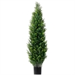 Tahya Cedar Topiary Tree- Set of 2- Iron Frame- Green Poly Silk- 60 Inch