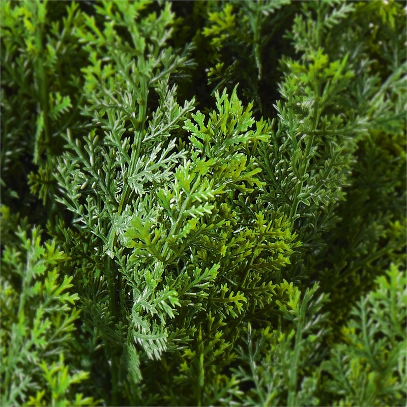 Tahya Cedar Topiary Tree- Set of 2- Iron Frame- Green Poly Silk- 60 Inch