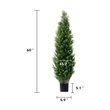Tahya Cedar Topiary Tree- Set of 2- Iron Frame- Green Poly Silk- 60 Inch