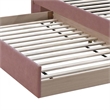 Shahi Full Platform Bed w Trundle- Tufted Pink Brushed Linen Upholstery