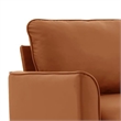 Pimi Sofa Chair Set of 2- Brown Faux Leather- Retro Style Black Legs