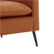 Pimi Sofa Chair Set of 2- Brown Faux Leather- Retro Style Black Legs