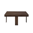Pax 5pc Coffee Table w 4 Storage Ottoman- Gray Polyester Seat- Brown Wood