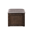 Pax 5pc Coffee Table w 4 Storage Ottoman- Gray Polyester Seat- Brown Wood