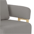 Jiya Accent Club Chair Set of 2- Sponge Fill Gray Teddy Fleece- Gold Legs