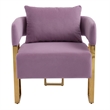 Jiya Accent Club Chair Set of 2- Sponge Fill Lilac Purple Velvet- Gold Legs