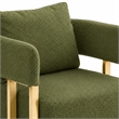 Jiya Accent Club Chair Set of 2- Sponge Fill Green Teddy Fleece- Gold Legs