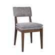 Mila Dining Side Chair Set of 2- Open Back- Polyester Cushions- Brown