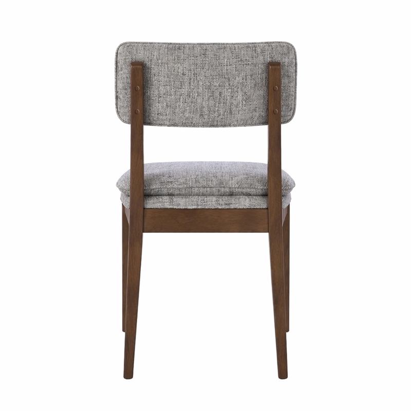 Mila Dining Side Chair Set of 2- Open Back- Polyester Cushions- Brown