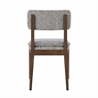 Mila Dining Side Chair Set of 2- Open Back- Polyester Cushions- Brown