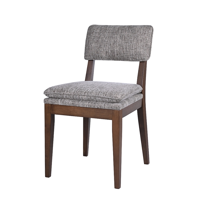 Mila Dining Side Chair Set of 2- Open Back- Polyester Cushions- Brown