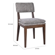 Mila Dining Side Chair Set of 2- Open Back- Polyester Cushions- Brown