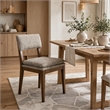 Mila Dining Side Chair Set of 2- Open Back- Polyester Cushions- Brown