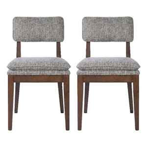 Mila Dining Side Chair Set of 2- Open Back- Polyester Cushions- Brown