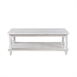 Jade 3pc Coffee Table & End Table- Slatted Shelf- Distress White Bun Legs