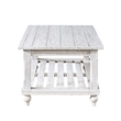 Jade 3pc Coffee Table & End Table- Slatted Shelf- Distress White Bun Legs