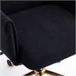 Vena Liftable Office Chair- Memory Foam Black Corduroy- Gold Metal Base
