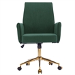 Vena Liftable Office Chair- Memory Foam Green Corduroy- Gold Metal Base