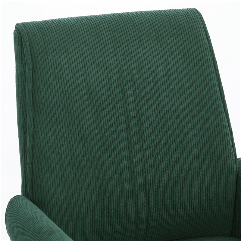 Vena Liftable Office Chair- Memory Foam Green Corduroy- Gold Metal Base