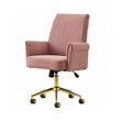 Vena Liftable Office Chair- Memory Foam Pink Corduroy- Gold Metal Base