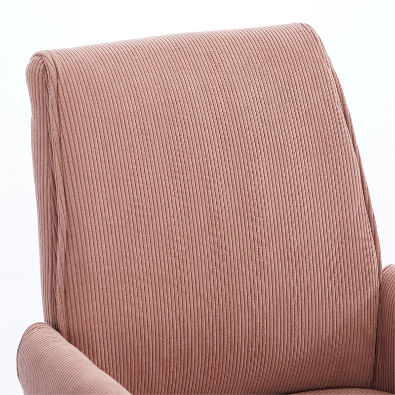 Vena Liftable Office Chair- Memory Foam Pink Corduroy- Gold Metal Base
