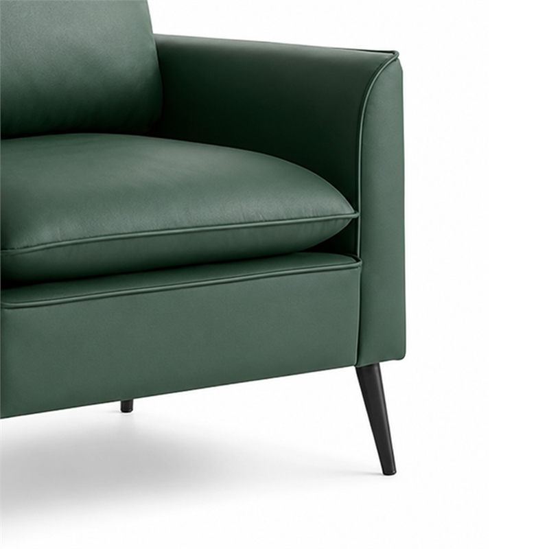 Heya Lounge Sofa Chair Set of 2- Track Arms- Green Faux Leather