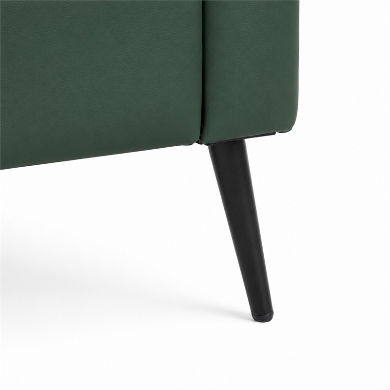 Heya Lounge Sofa Chair Set of 2- Track Arms- Green Faux Leather